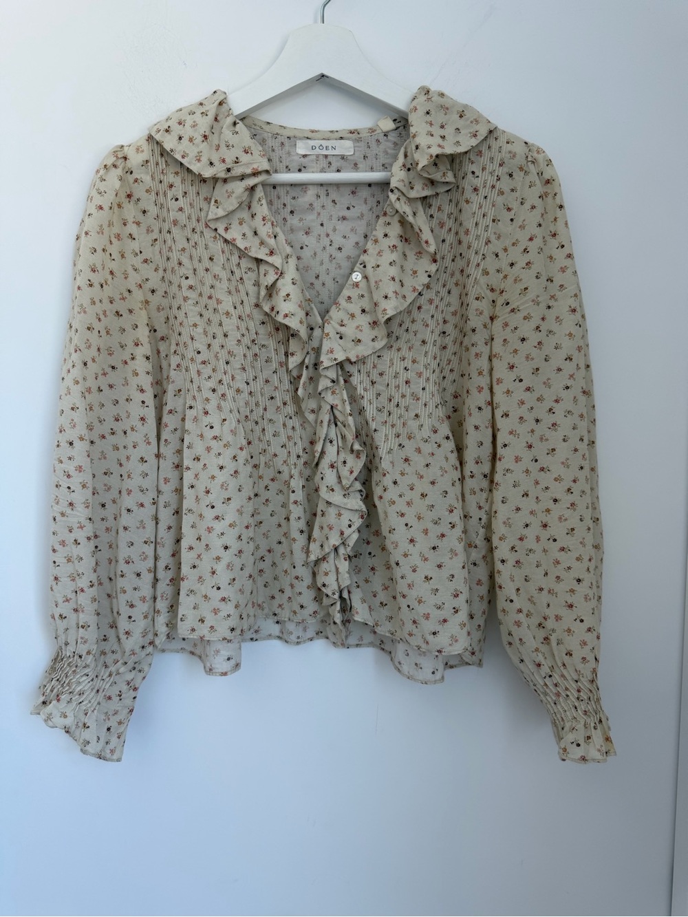 Doen XS Hardy Blouse in Parc Monceau Floral Ruffle